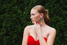 Load image into Gallery viewer, The Pink Reef Ruby Earring in Turquoise