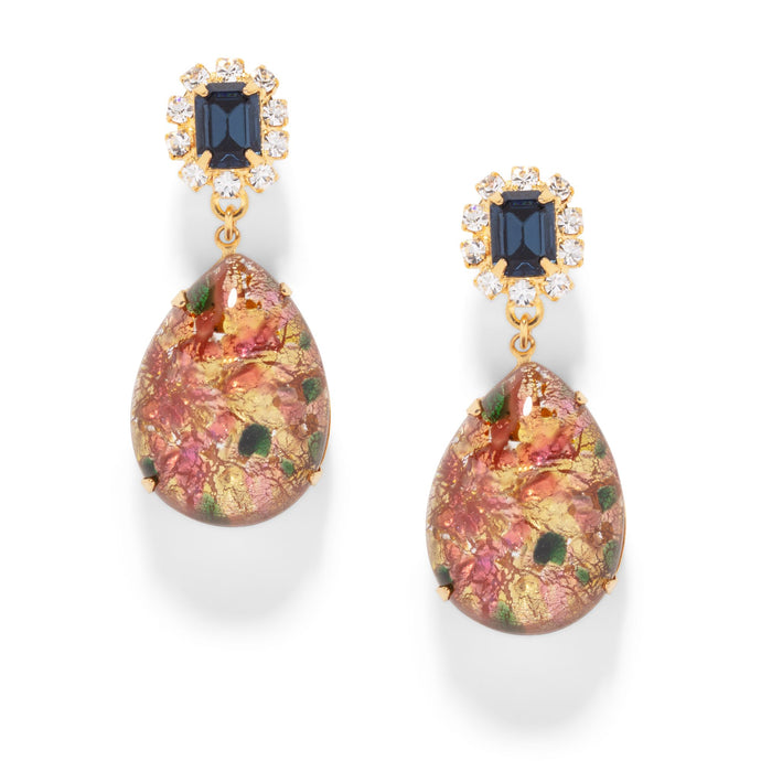 The Pink Reef Austria Earring in Navy Fire Opal