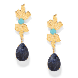 The Pink Reef Opera Earring in Navy Gemstone