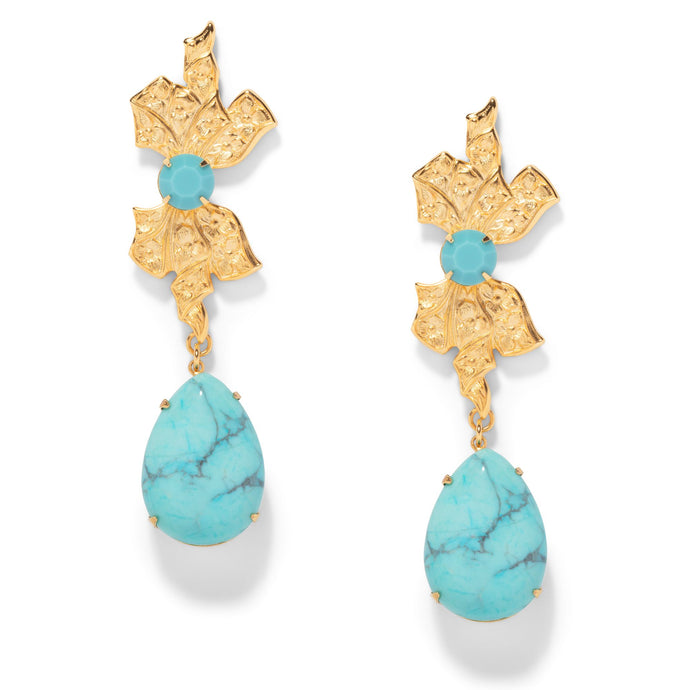 The Pink Reef Opera Earring in Turquoise