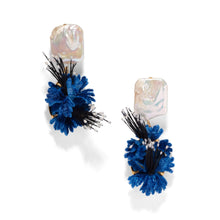 Load image into Gallery viewer, The Pink Reef Royal Blue Handmade Floral Earring with Pearl