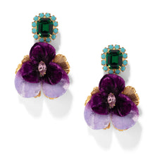 Load image into Gallery viewer, The Pink Reef Emerald Pansy Earring