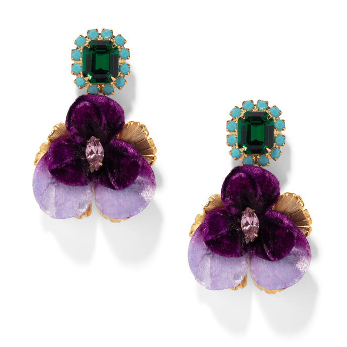 The Pink Reef Emerald Pansy Earring