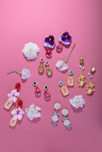 Load image into Gallery viewer, The Pink Reef Austria Earring in Navy Fire Opal