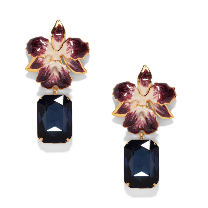 The Pink Reef Vanilla Orchid Jeweled in Plum Navy