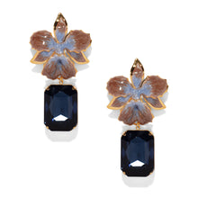 Load image into Gallery viewer, The Pink Reef Vanilla Orchid Jeweled Drop in Brown Navy