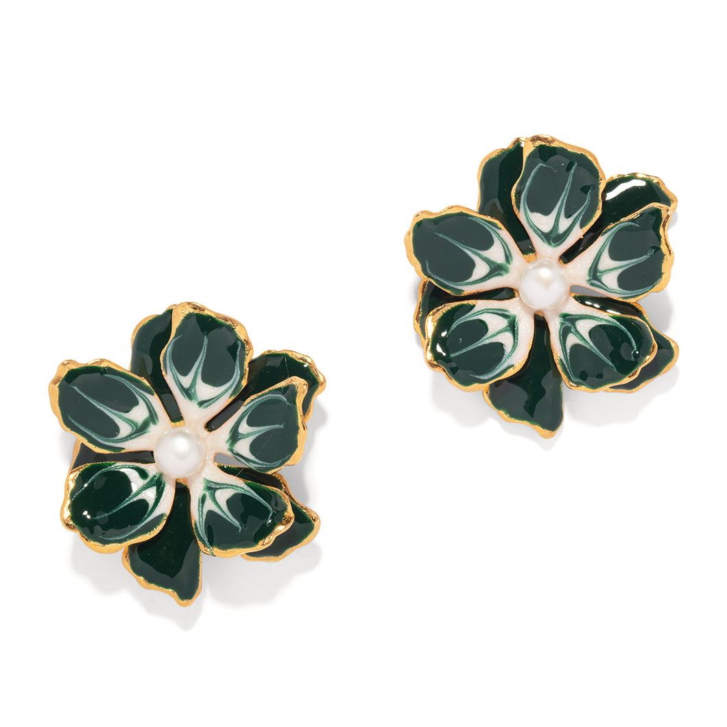 The Pink Reef Small Double Floral in Emerald