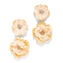 Load image into Gallery viewer, The Pink Reef Ivory Hand Cut Florals with Crystal Center