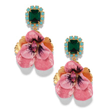 Load image into Gallery viewer, The Pink Reef Emerald Pink Pansy Earring