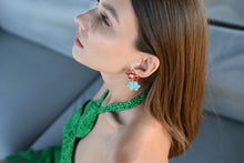 Load image into Gallery viewer, The Pink Reef Penelope Handcrafted Gem Double Floral in Emerald