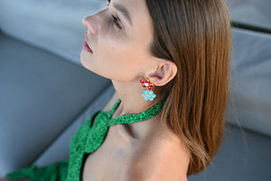 The Pink Reef Penelope Handcrafted Gem Floral in Azore