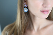 Load image into Gallery viewer, The Pink Reef Penelope Handcrafted Gem Double Floral in Violet