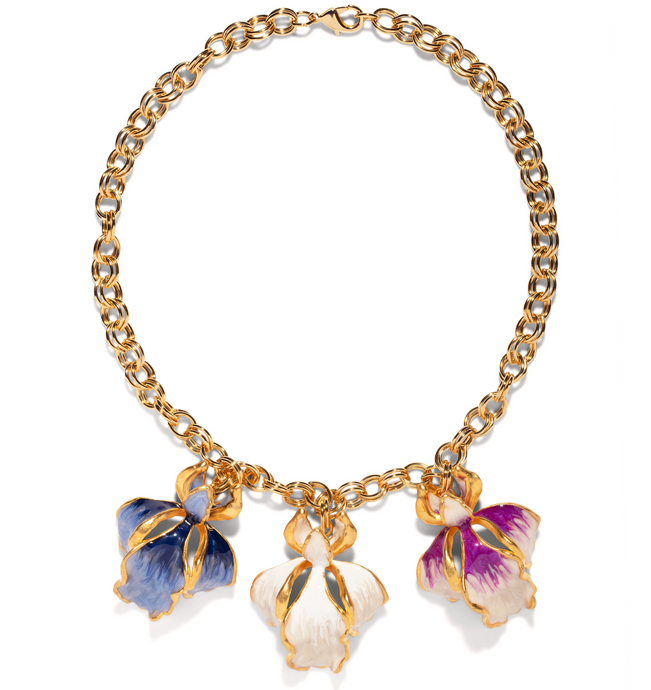 The Pink Reef Triple Sculpted Iris Necklace