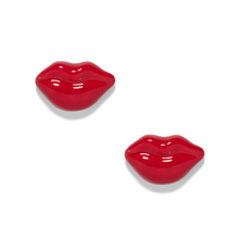 Load image into Gallery viewer, The Pink Reef Hand-painted Kiss Kiss Lips Stud &amp; Necklace Set