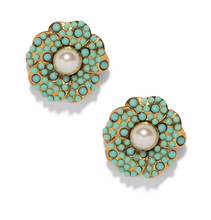 Load image into Gallery viewer, The Pink Reef Vintage Inspired Valencia Earring in Turquoise