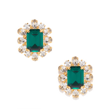 Load image into Gallery viewer, PREORDER SHIPS 6/12: The Pink Reef Europe Crystal Stud in Emerald