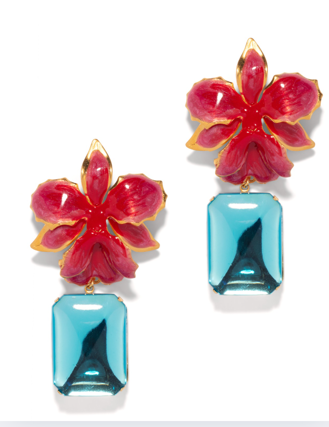 The Pink Reef Vanilla Orchid Jeweled Drop Earring