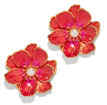 Load image into Gallery viewer, The Pink Reef Large Jewel Box Floral Earrings