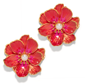 The Pink Reef Large Jewel Box Floral Earrings