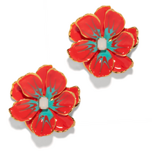 Load image into Gallery viewer, The Pink Reef Large Jewel Box Floral Earrings