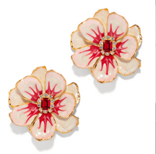 Load image into Gallery viewer, The Pink Reef Large Jewel Box Floral Earrings