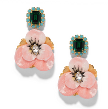 Load image into Gallery viewer, The Pink Reef Emerald Light Pink Pansy Earring