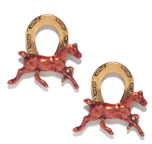 Load image into Gallery viewer, The Pink Reef Keeneland Horse Earring in Wine