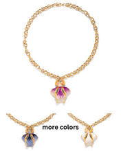 Load image into Gallery viewer, The Pink Reef Single Sculpted Iris Necklace