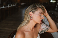 Load image into Gallery viewer, The Pink Reef Twin Gem Earring in Bright Pink