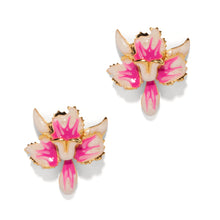 Load image into Gallery viewer, The Pink Reef Tiny Magenta Orchid Earring