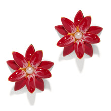 Load image into Gallery viewer, The Pink Reef Dahlia Hand Painted Floral Earring