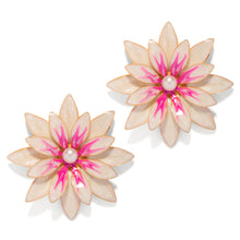 Load image into Gallery viewer, The Pink Reef Hand Painted Azalea Earrings