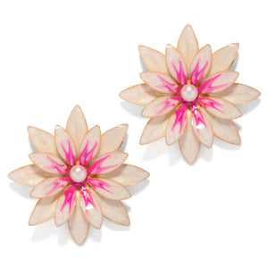 The Pink Reef Hand Painted Azalea Earrings