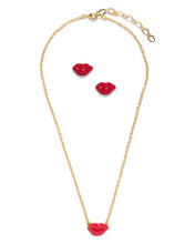 Load image into Gallery viewer, The Pink Reef Hand-painted Kiss Kiss Lips Necklace