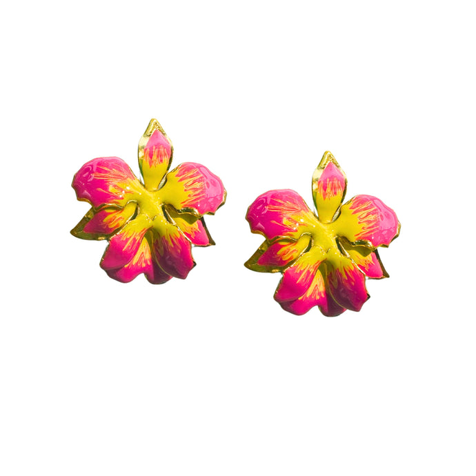 The Pink Reef Vanilla Orchid in Hot Pink and Yellow