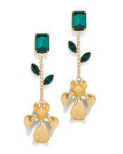 Load image into Gallery viewer, The Pink Reef Hand Sculpted Iris Earring in Emerald