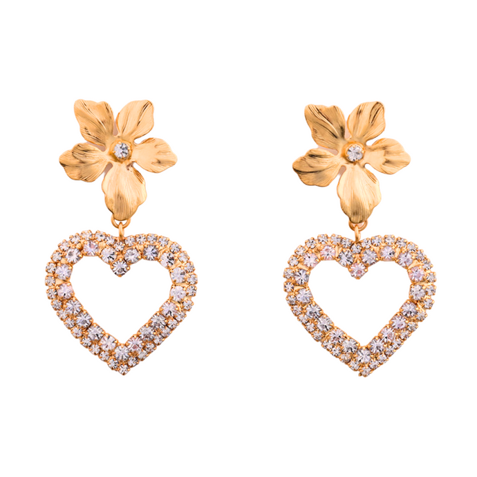 The Pink Reef Glam Heart Earrings