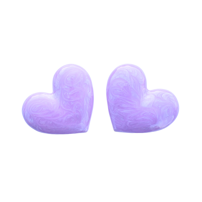 NINE LEFT: The Pink Reef Oversized Puff Heart Stud in Mauve Pearl