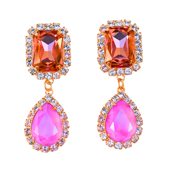 The Pink Reef Pear Stud in Sunflower