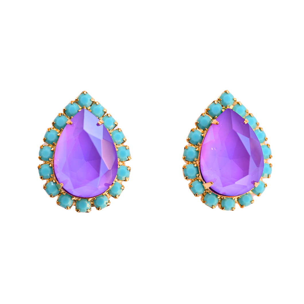 The Pink Reef Pear Stud in Violet