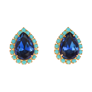 The Pink Reef Pear Stud in Navy