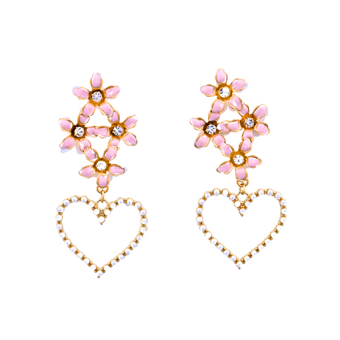 The Pink Reef Pink Multi Floral Pearl Heart