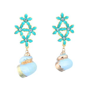 The Pink Reef Turquoise Shell Dangles