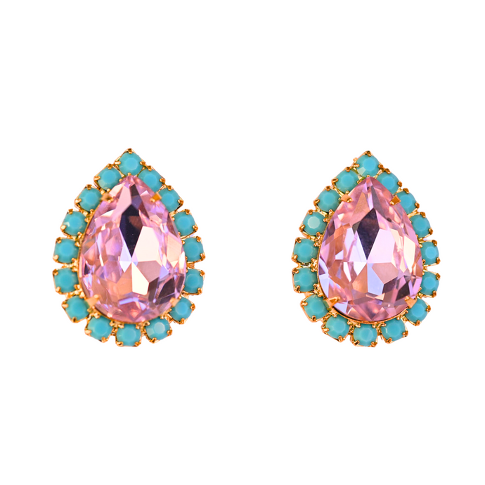 The Pink Reef Pear Stud in Pink