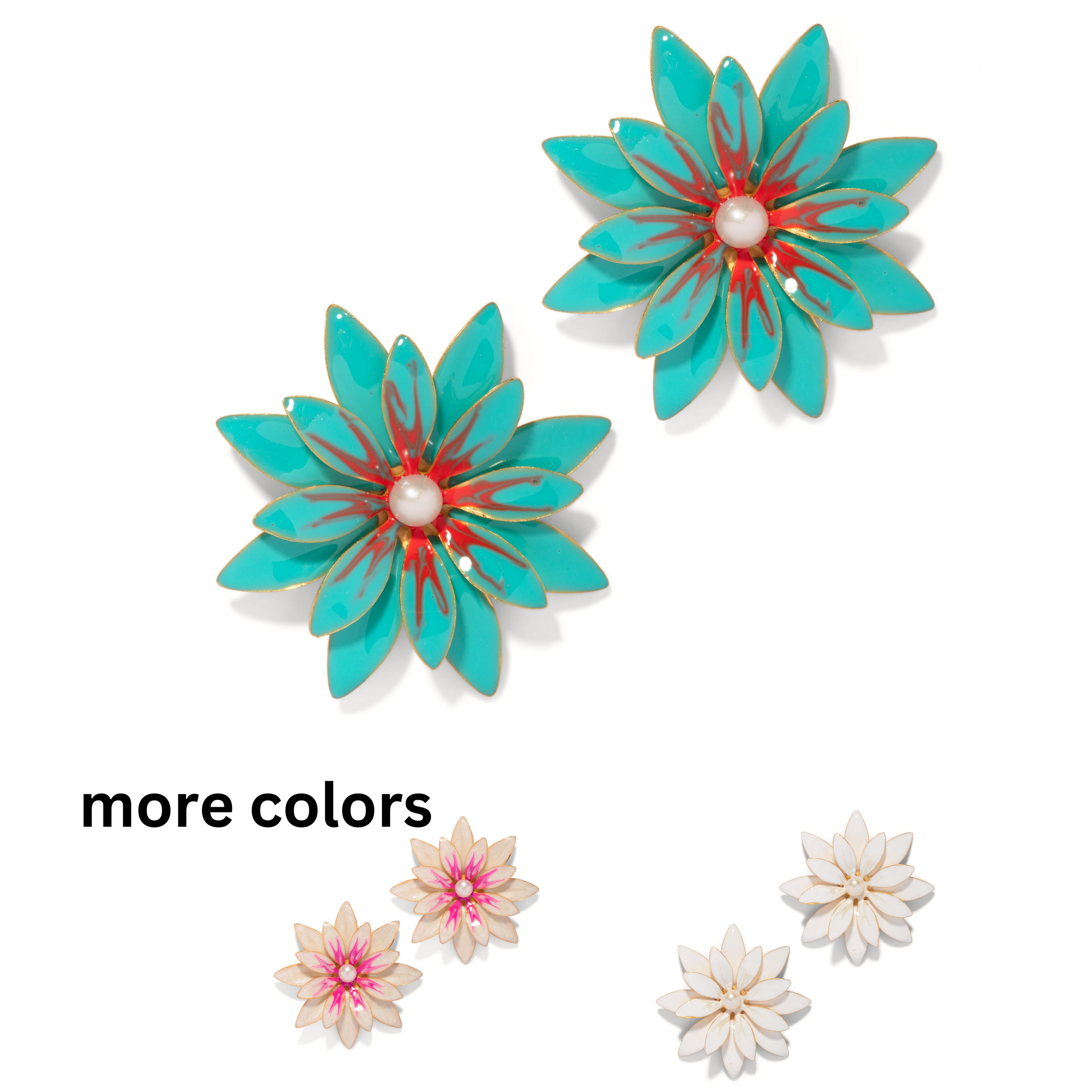 The Pink Reef Hand Painted Azalea Earrings The Pink Reef Hand Painted Azalea Earrings