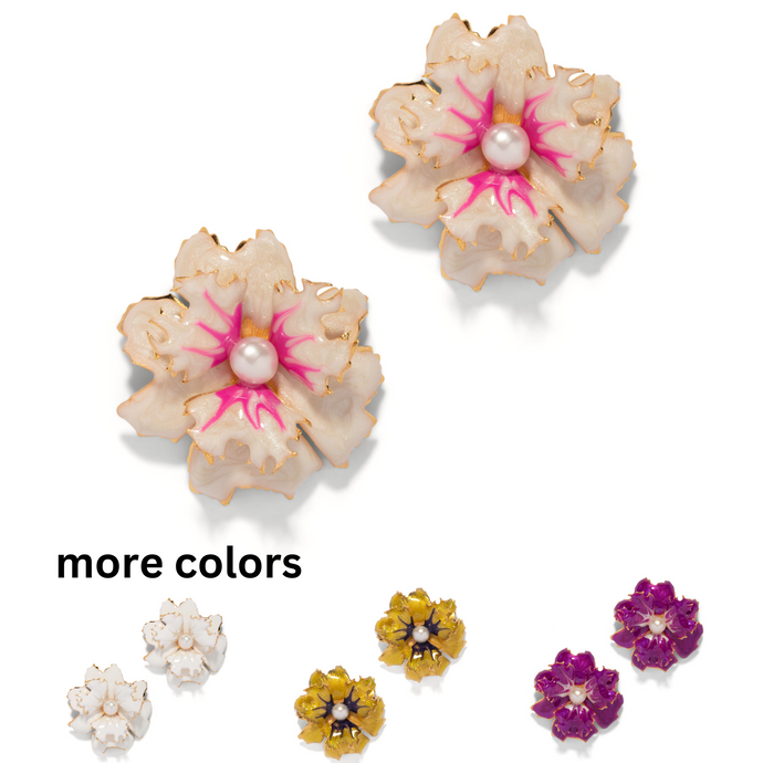 The Pink Reef Lace Floral Earring