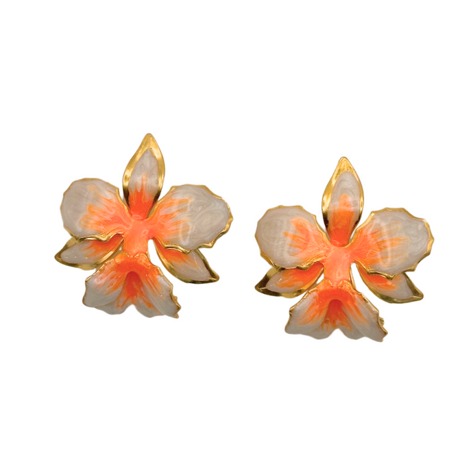 The Pink Reef Vanilla Orchid in Neon Orange and Pearl