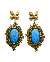Load image into Gallery viewer, The Pink Reef Floral Burst Butterfly Earring