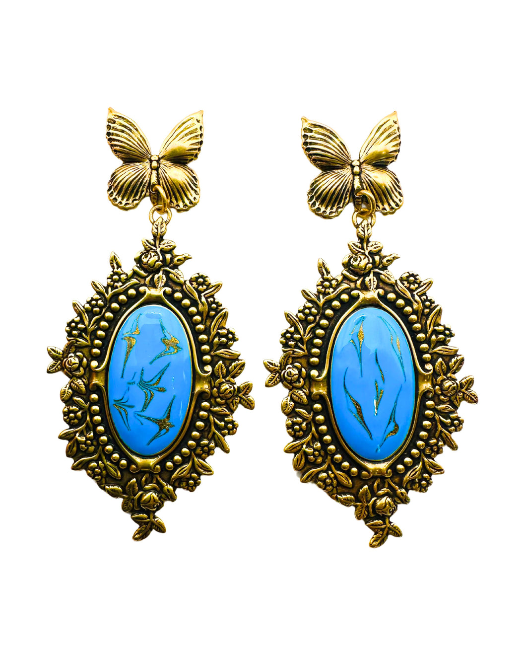 The Pink Reef Floral Burst Butterfly Earring