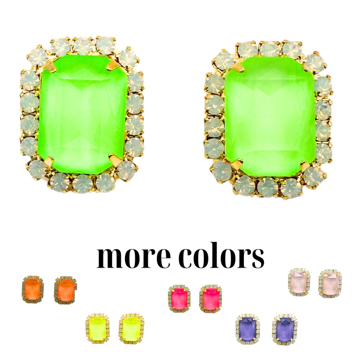 The Pink Reef Neon Gem Stud